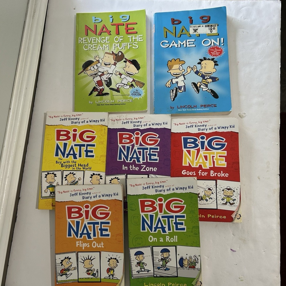 BIG NATE Series Lot of 7 Paperback Books Lincoln Peirce Graphic Novel Reader